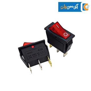 کلید راکر باریک 2 حالته 3 پین چراغ دار